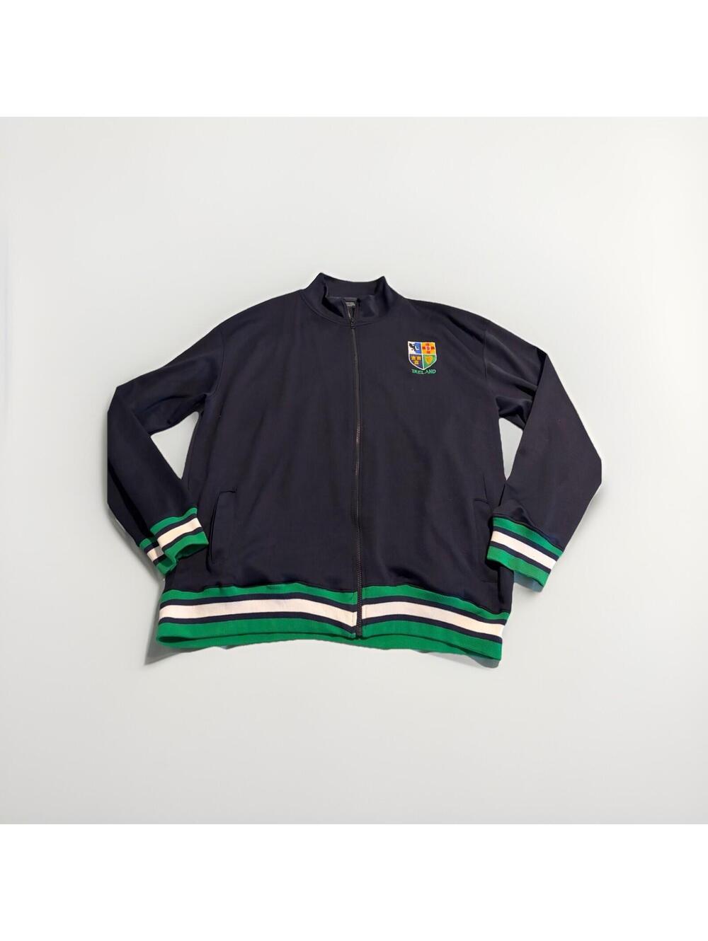 LFR Ireland Track Jacket Men's 3XL Full Zip Navy Green Zipped Pockets
